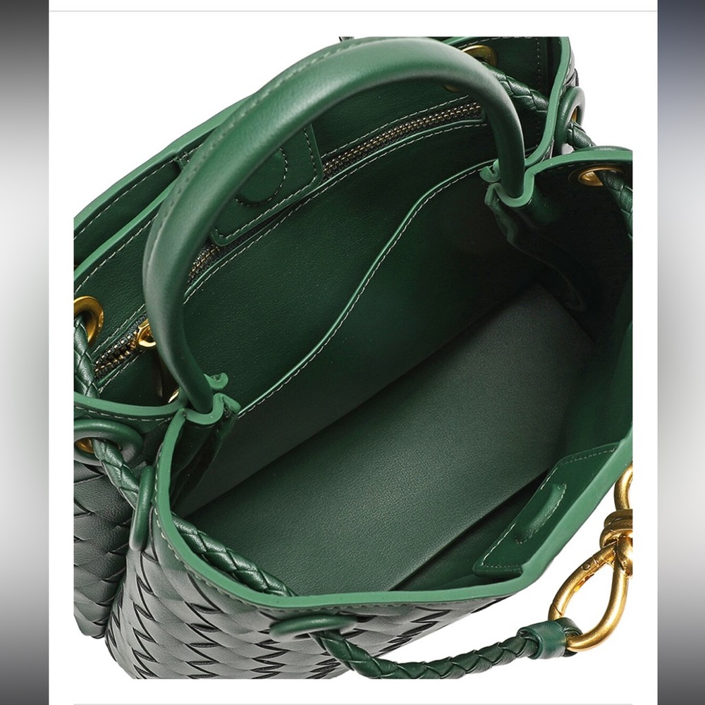 Fred and Tiffany woven leather top handle shoulder bag hunter green - Picture 3 of 15